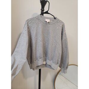 Cinq A Sept Women Pullover Sweatshirt Gray 100% Cotton Size S